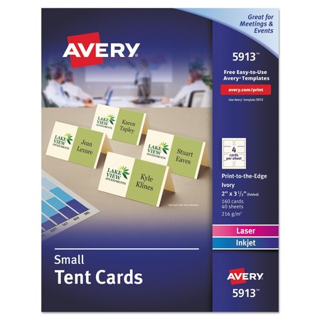 AVERY Tend Card, 4 Up, Ivory, PK160 5913